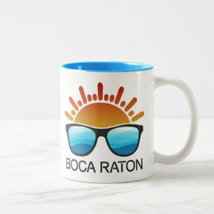 Boca Raton Florida Zonnebril Tweekleurige Koffiemok