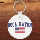 Boca Raton US Flag Sleutelhanger (Voorkant)