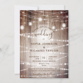 Bocal de lampe de ferme rustique Invitation en boi (Devant)