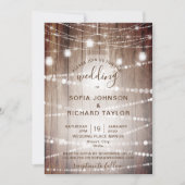 Bocal de Lumière de Ferme Rustique Invitation Bois (Devant)