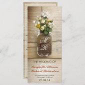 bocal de mason avec fleurs programmes de mariage r (Devant / Derrière)