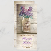 bocal de mason avec lilacs programmes de mariage r (Devant / Derrière)