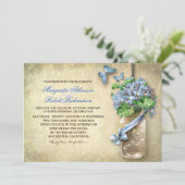 bocal de mason faire-part de mariage à fleurs viei (Debout devant)