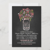 bocal de mason floral chalkboard invitations de ma (Devant)