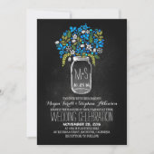 bocal de mason floral chalkboard invitations de ma (Devant)