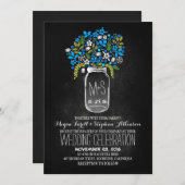 bocal de mason floral chalkboard invitations de ma (Devant / Derrière)