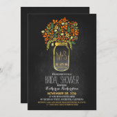 bocal de mason orange invitations de douche nuptia (Devant / Derrière)