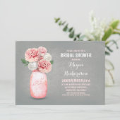 Bocal de mason peint invitation rustique de douche (Debout devant)