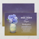 Bocal de mason peint invitation rustique de douche (Devant / Derrière)