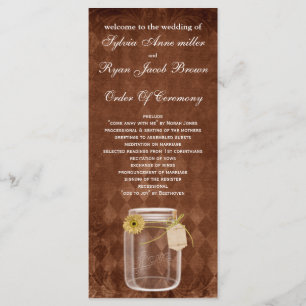bocal de mason rustique brun programme de mariage