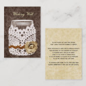 bocal de mason rustique brun souhaitant des cartes (Devant / Derrière)