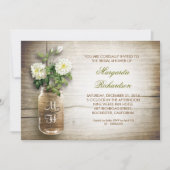bocal de mason rustique invitation nuptiale (Devant)
