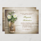bocal de mason rustique invitation nuptiale (Devant / Derrière)