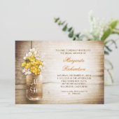 bocal de mason rustique invitation nuptiale (Debout devant)