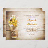 bocal de mason rustique invitation nuptiale (Devant / Derrière)