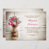bocal de mason rustique invitation nuptiale (Devant / Derrière)
