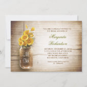 bocal de mason rustique invitation nuptiale (Devant)