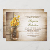 bocal de mason rustique invitation nuptiale (Devant / Derrière)