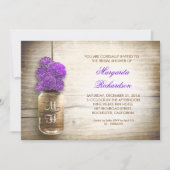 bocal de mason rustique invitation nuptiale (Devant)