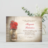 bocal de mason rustique invitation nuptiale (Debout devant)