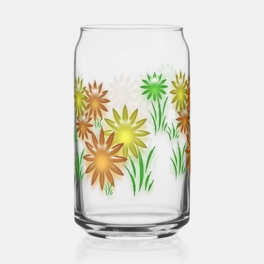 Bocal en verre - Fleurs néon 3D (Recto)