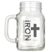 Bocal Mason Iron Sharpens Fer - Mason Jar (Dos)