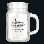 Bocal Mason Marié à Las Vegas Mariage personnalisé Favor<br><div class="desc">Marié à Las Vegas Mariage personnalisé Favor Keepsaké Mason Jar</div>