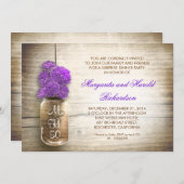 bocal rustique mason mariage invitations anniversa (Devant / Derrière)