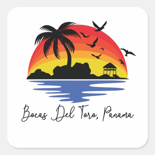 Bocas Del Toro Panama Vierkante Sticker (Voorkant)