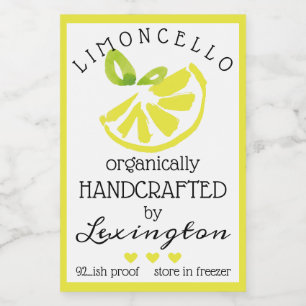 Bocaux Aquarelle Limoncello Pour Un Petit Étiquette À Bou