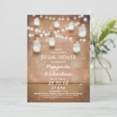 bocaux de mason rustique avec lumières invitation  (Debout devant)