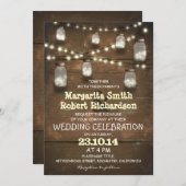 bocaux de mason rustiques et invitations à des mar (Devant / Derrière)