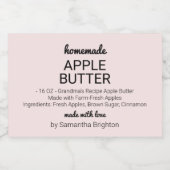 Bocaux Étiquette de pot de cuisine pour compote de pomme (Étiquettes simples)