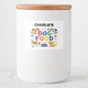 Bocaux Étiquette de stockage de nourriture pour chien col
