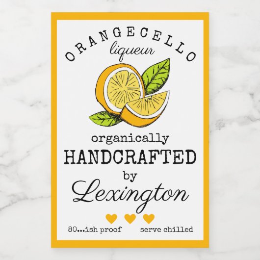 Bocaux Étiquette Liqueur Orangecello Pour Une Petite Bout (Étiquettes simples)
