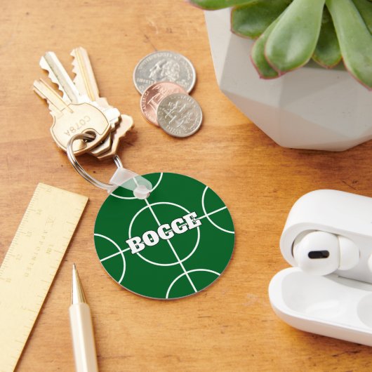 Bocce-bal sleutelhanger met aangepaste tekst (Bureau)
