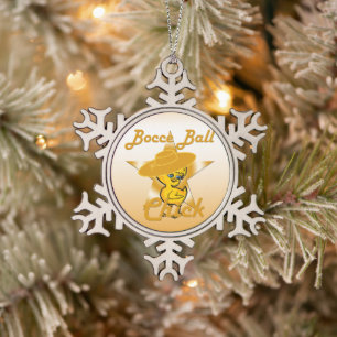Bocce Ball Chick #10 Tin Sneeuwvlok Ornament