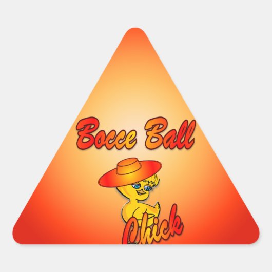Bocce Ball Chick #5 Driehoek Sticker (Voorkant)
