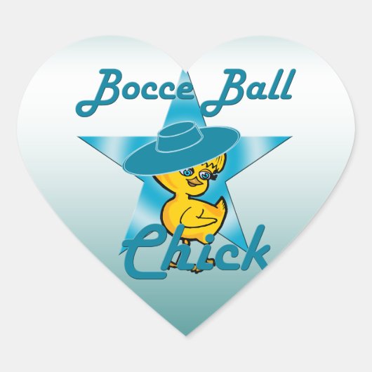 Bocce Ball Chick #7 Hart Sticker (Voorkant)