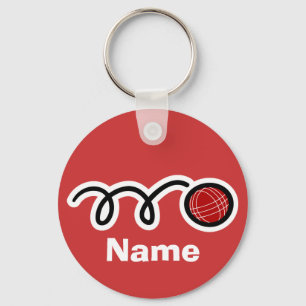 Bocce ball sleutelhanger met gepersonaliseerde naa