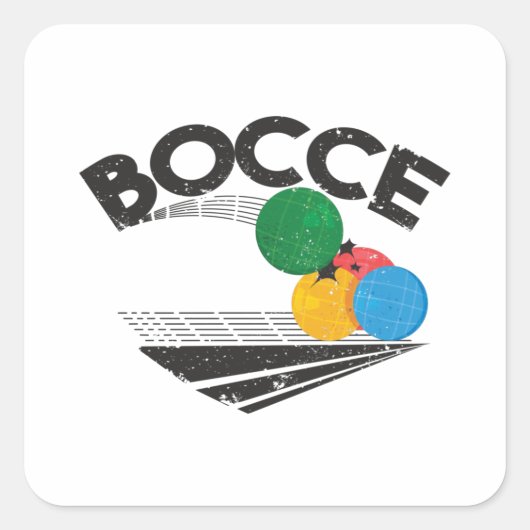 Bocce Balls Game Vierkante Sticker (Voorkant)