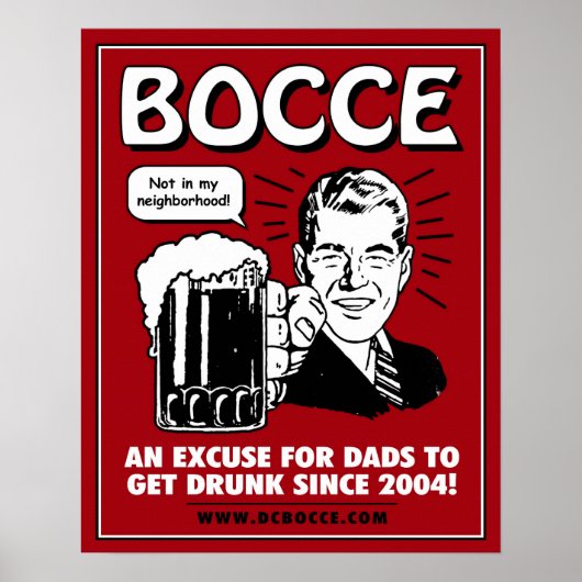 Bocce Dads Poster - Rood (Voorkant)