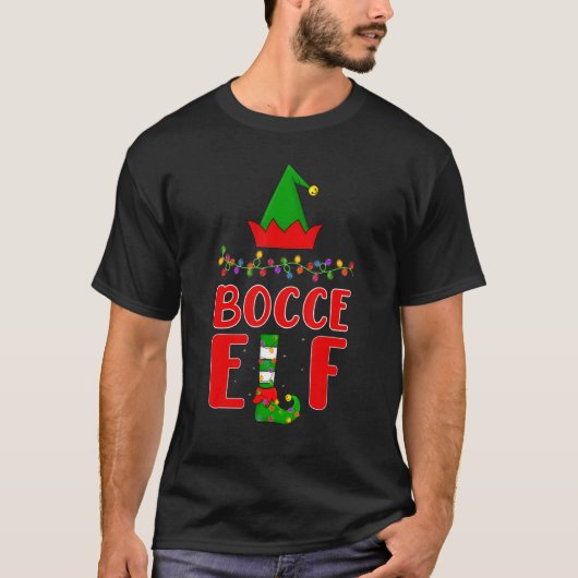 Bocce Elf Matching Family Lighting Kerstmis T-shirt (Voorkant)