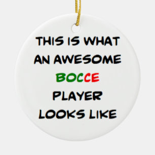 bocce player, geweldige keramisch ornament