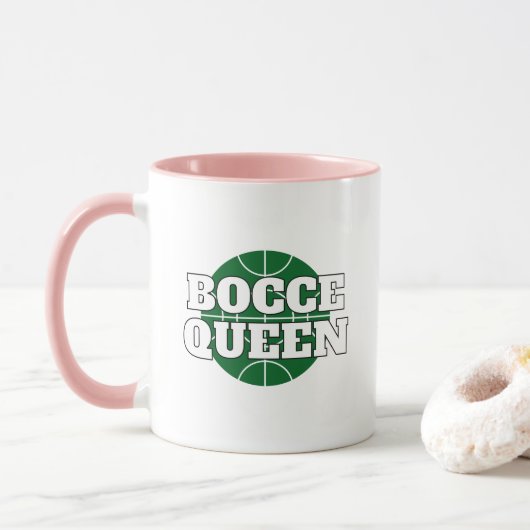 Bocce Queen drôle tasse à café pour le joueur Bocc (Avec donut)
