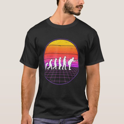 Boccia Evolution Vaporwave 70s Boule Petanque Bocc T-shirt (Voorkant)