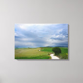 Bochtige weg naar een bestemmingspaneel canvas afdruk (Voorkant)