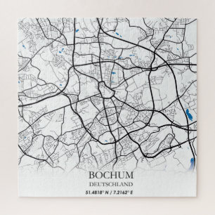 Bochum Deutschland City Map Eenvoudig minimumaanta Legpuzzel