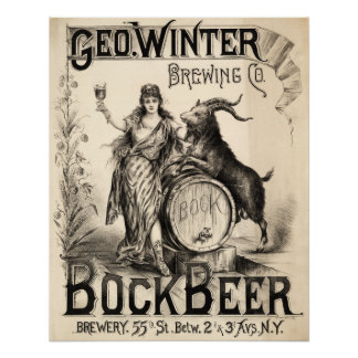 Bock Beer Brewing Co Antiek Rustige brouwerij Perfect Poster