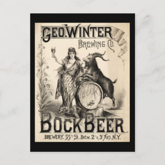 Bock Beer Brewing Co. Vintage Retro Cool Briefkaart